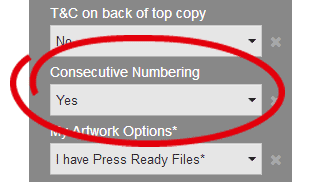 Consecutive Numbering Selection