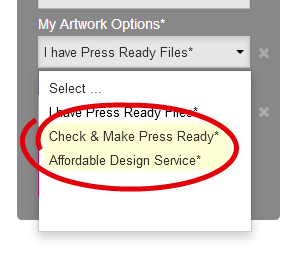 Diagram showing our artwork options