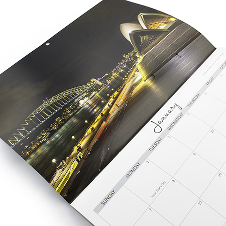 A4 Saddle Stitch Hard Cover Calendar