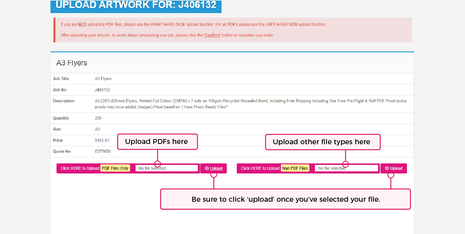 Artwork Upload Select File