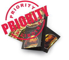 Folded Table Menus inc Priority Dispatch