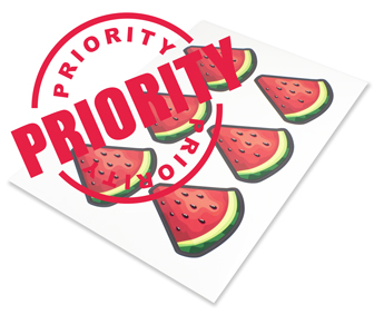 Custom Size & Shape Stickers inc Priority Dispatch