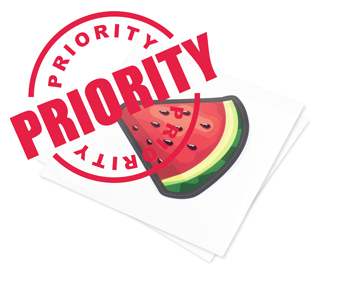 Custom Size & Shape Stickers inc Priority Dispatch