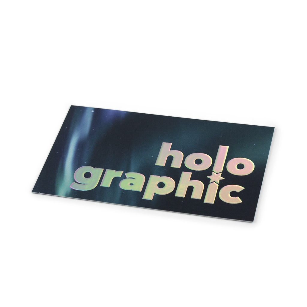Business Card with Holographic Silver Raised Metal